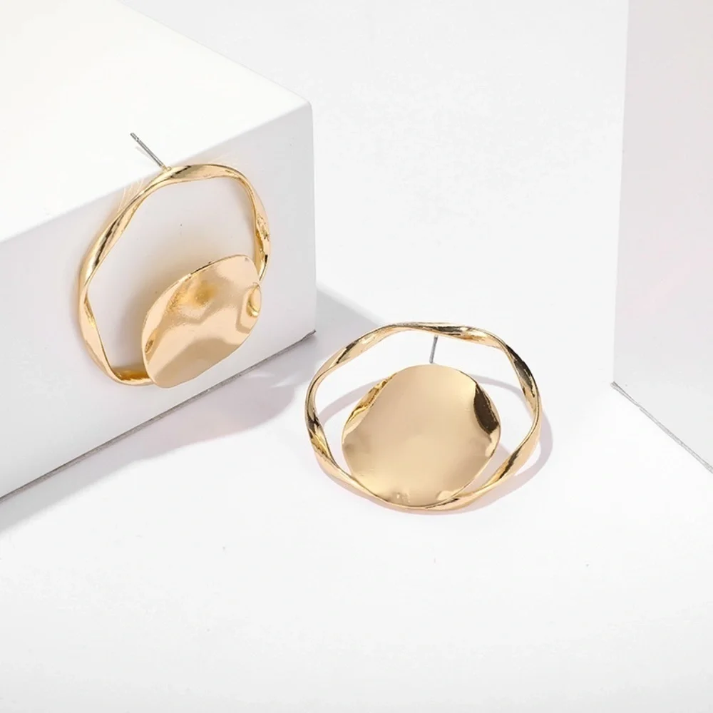 *AURIELIE* Gold Round Irregular Fashion Earrings